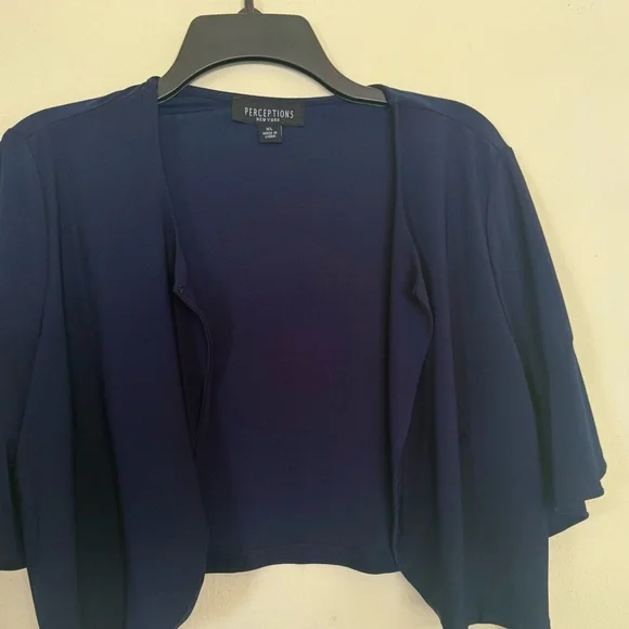 Perceptions Deep Blue Open-Front Bolero, NWT , size XL - Picture 3 of 6
